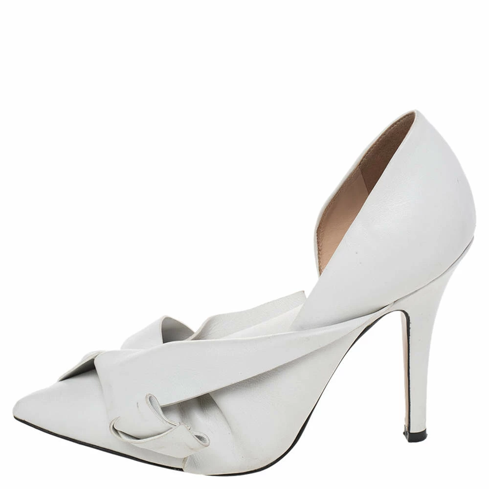 N21 White Leather Knot Pumps Size 35 Women N21 White Leather Knot Pumps Size 35 Women -N21shop luxury women n21 used shoes p487745 009