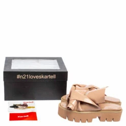 N21 Nº21 X Kartell Beige PVC Knot Platform Slides Sandals Size 39 Women 9 N21 Nº21 X Kartell Beige PVC Knot Platform Slides Sandals Size 39 Women -N21shop luxury women n21 used shoes p490340 005