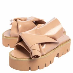 N21 Nº21 X Kartell Beige PVC Knot Platform Slides Sandals Size 39 Women 5 N21 Nº21 X Kartell Beige PVC Knot Platform Slides Sandals Size 39 Women -N21shop luxury women n21 used shoes p490340 007