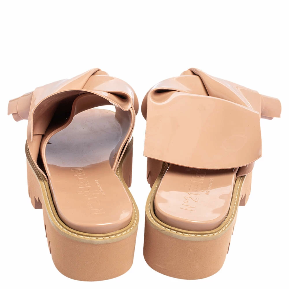 N21 Nº21 X Kartell Beige PVC Knot Platform Slides Sandals Size 39 Women N21 Nº21 X Kartell Beige PVC Knot Platform Slides Sandals Size 39 Women -N21shop luxury women n21 used shoes p490340 008