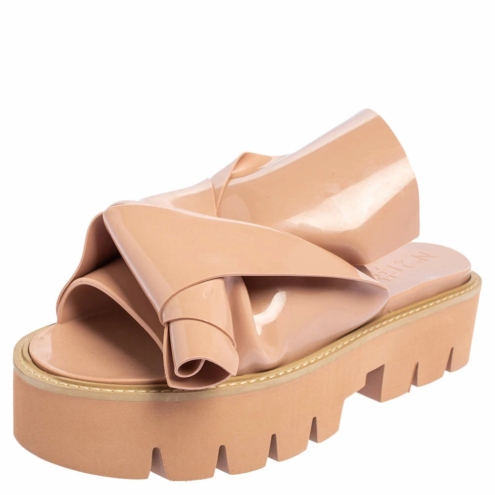 N21 Nº21 X Kartell Beige PVC Knot Platform Slides Sandals Size 39 Women N21 Nº21 X Kartell Beige PVC Knot Platform Slides Sandals Size 39 Women -N21shop luxury women n21 used shoes p490340 009