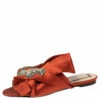 N21 Nº21 Copper Satin Knot Mule Flats Size 39.5 Women Sandals -N21shop luxury women n21 used shoes p497493 005