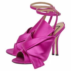 N21 Pink Satin Raso Knot Ankle Wrap Sandals Size 37 Women 5 N21 Pink Satin Raso Knot Ankle Wrap Sandals Size 37 Women -N21shop luxury women n21 used shoes p498541 001