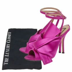 N21 Pink Satin Raso Knot Ankle Wrap Sandals Size 37 Women 9 N21 Pink Satin Raso Knot Ankle Wrap Sandals Size 37 Women -N21shop luxury women n21 used shoes p498541 002