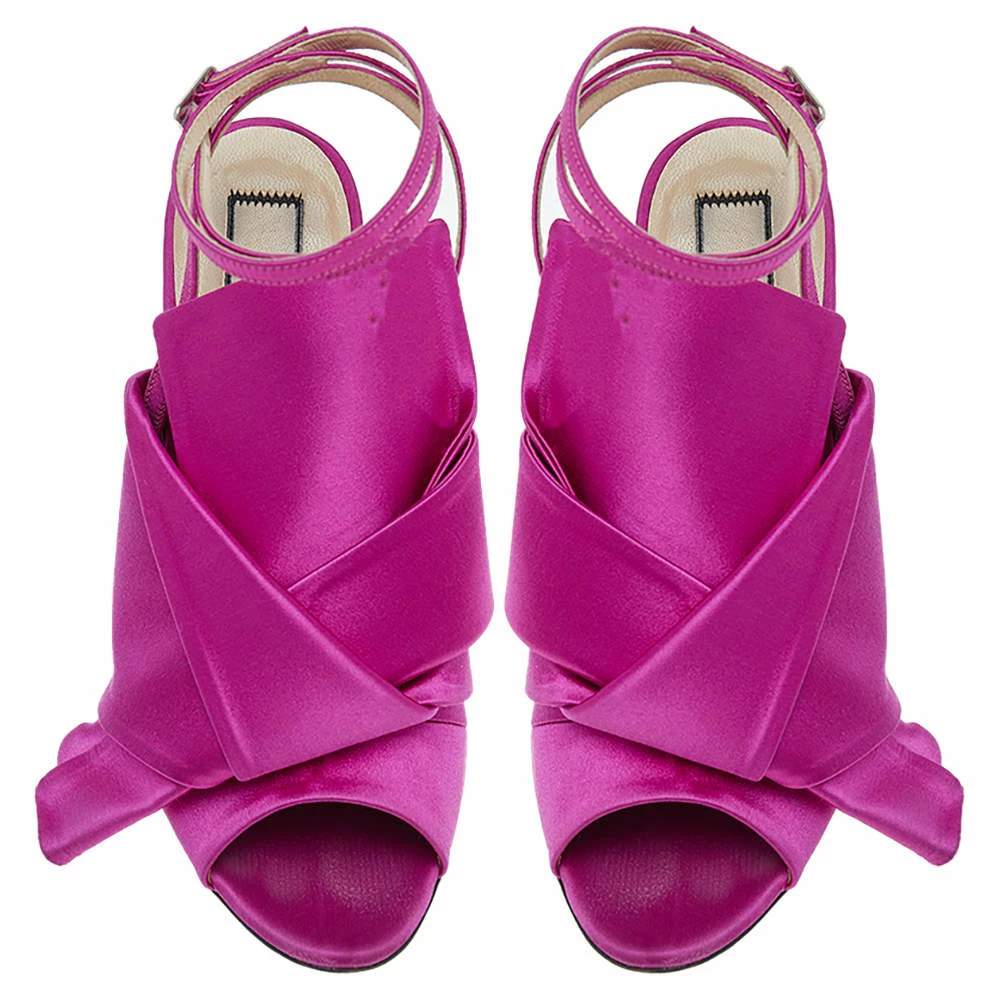 N21 Pink Satin Raso Knot Ankle Wrap Sandals Size 37 Women N21 Pink Satin Raso Knot Ankle Wrap Sandals Size 37 Women -N21shop luxury women n21 used shoes p498541 008