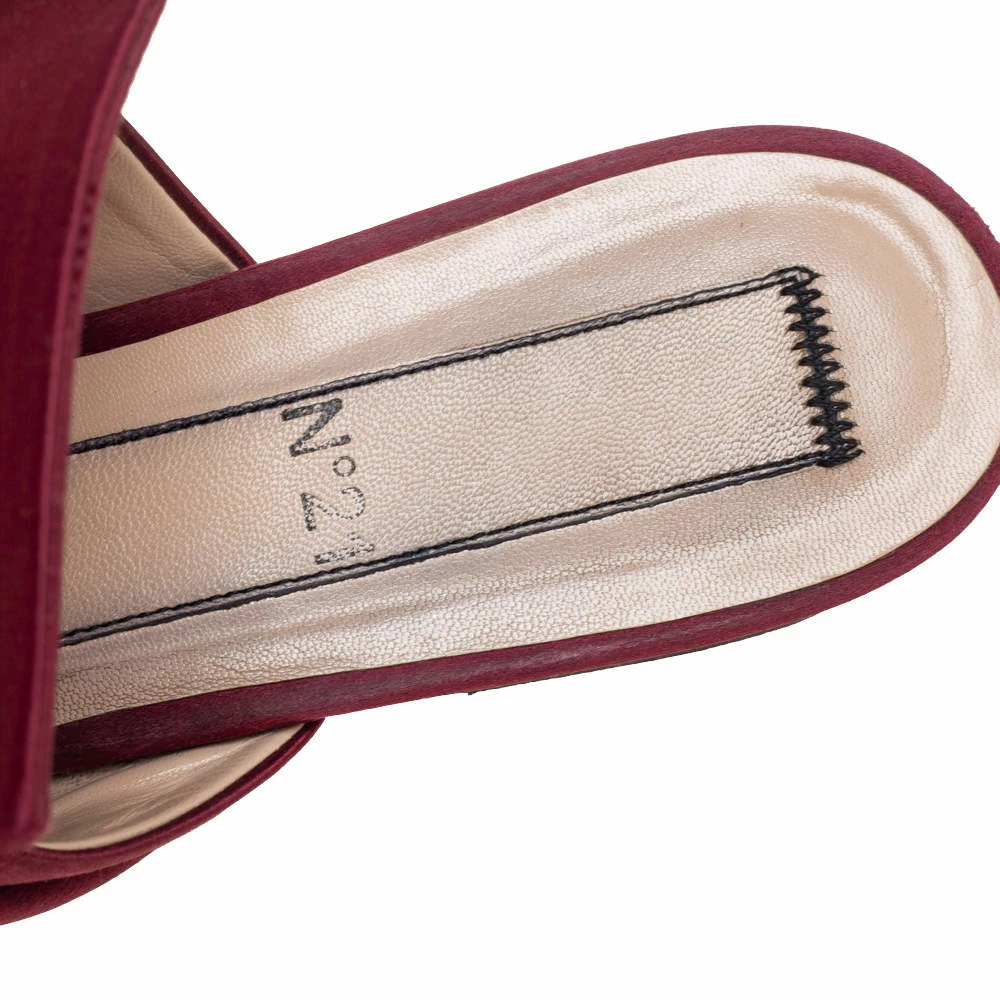 N21 Burgundy Satin Knotted Flats Size 36 Women N21 Burgundy Satin Knotted Flats Size 36 Women -N21shop luxury women n21 used shoes p504786 005