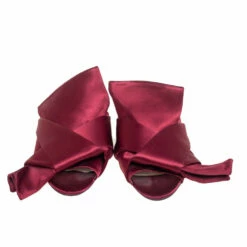 N21 Burgundy Satin Knotted Flats Size 36 Women 4 N21 Burgundy Satin Knotted Flats Size 36 Women -N21shop luxury women n21 used shoes p504786 006