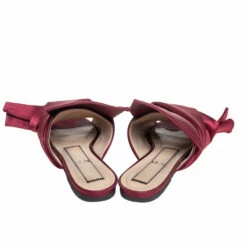 N21 Burgundy Satin Knotted Flats Size 36 Women 6 N21 Burgundy Satin Knotted Flats Size 36 Women -N21shop luxury women n21 used shoes p504786 007