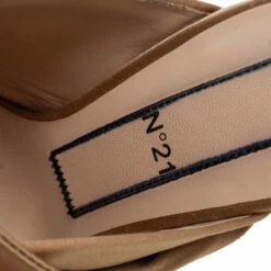 N21 Gold Satin Raso Knot Peep Toe Mules Size 37 Women Sandals 8 N21 Gold Satin Raso Knot Peep Toe Mules Size 37 Women Sandals -N21shop luxury women n21 used shoes p505911 004