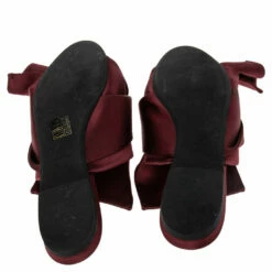 N21 Burgundy Satin Raso Knot Peep Toe Mules Size 37 Women Sandals 7 N21 Burgundy Satin Raso Knot Peep Toe Mules Size 37 Women Sandals -N21shop luxury women n21 used shoes p505982 005