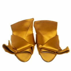 N21 Nº21 Mustard Yellow Satin Knot Mule Flats Size 36 Women 4 N21 Nº21 Mustard Yellow Satin Knot Mule Flats Size 36 Women -N21shop luxury women n21 used shoes p508650 001