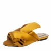 N21 Nº21 Mustard Yellow Satin Knot Mule Flats Size 36 Women