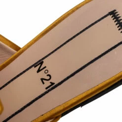 N21 Nº21 Mustard Yellow Satin Knot Mule Flats Size 36 Women 8 N21 Nº21 Mustard Yellow Satin Knot Mule Flats Size 36 Women -N21shop luxury women n21 used shoes p508650 005