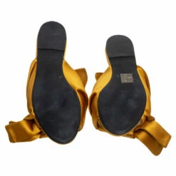 N21 Nº21 Mustard Yellow Satin Knot Mule Flats Size 36 Women 7 N21 Nº21 Mustard Yellow Satin Knot Mule Flats Size 36 Women -N21shop luxury women n21 used shoes p508650 007