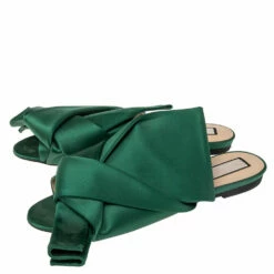 N21 N°21 Green Satin Knot Mule Slide Sandals Size 40 Women 5 N21 N°21 Green Satin Knot Mule Slide Sandals Size 40 Women -N21shop luxury women n21 used shoes p509204 002