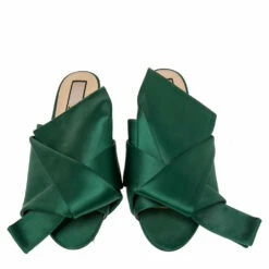 N21 N°21 Green Satin Knot Mule Slide Sandals Size 40 Women 4 N21 N°21 Green Satin Knot Mule Slide Sandals Size 40 Women -N21shop luxury women n21 used shoes p509204 006