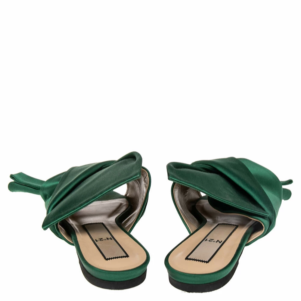 N21 N°21 Green Satin Knot Mule Slide Sandals Size 40 Women N21 N°21 Green Satin Knot Mule Slide Sandals Size 40 Women -N21shop luxury women n21 used shoes p509204 007