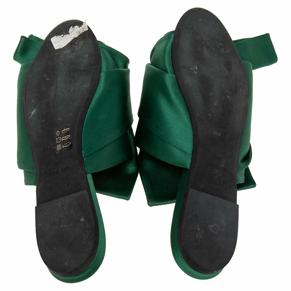 N21 N°21 Green Satin Knot Mule Slide Sandals Size 40 Women N21 N°21 Green Satin Knot Mule Slide Sandals Size 40 Women -N21shop luxury women n21 used shoes p509204 008