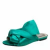 N21 Nº21 Green Satin Knot Flat Mules Size 38 Women Sandals -N21shop luxury women n21 used shoes p511301 003