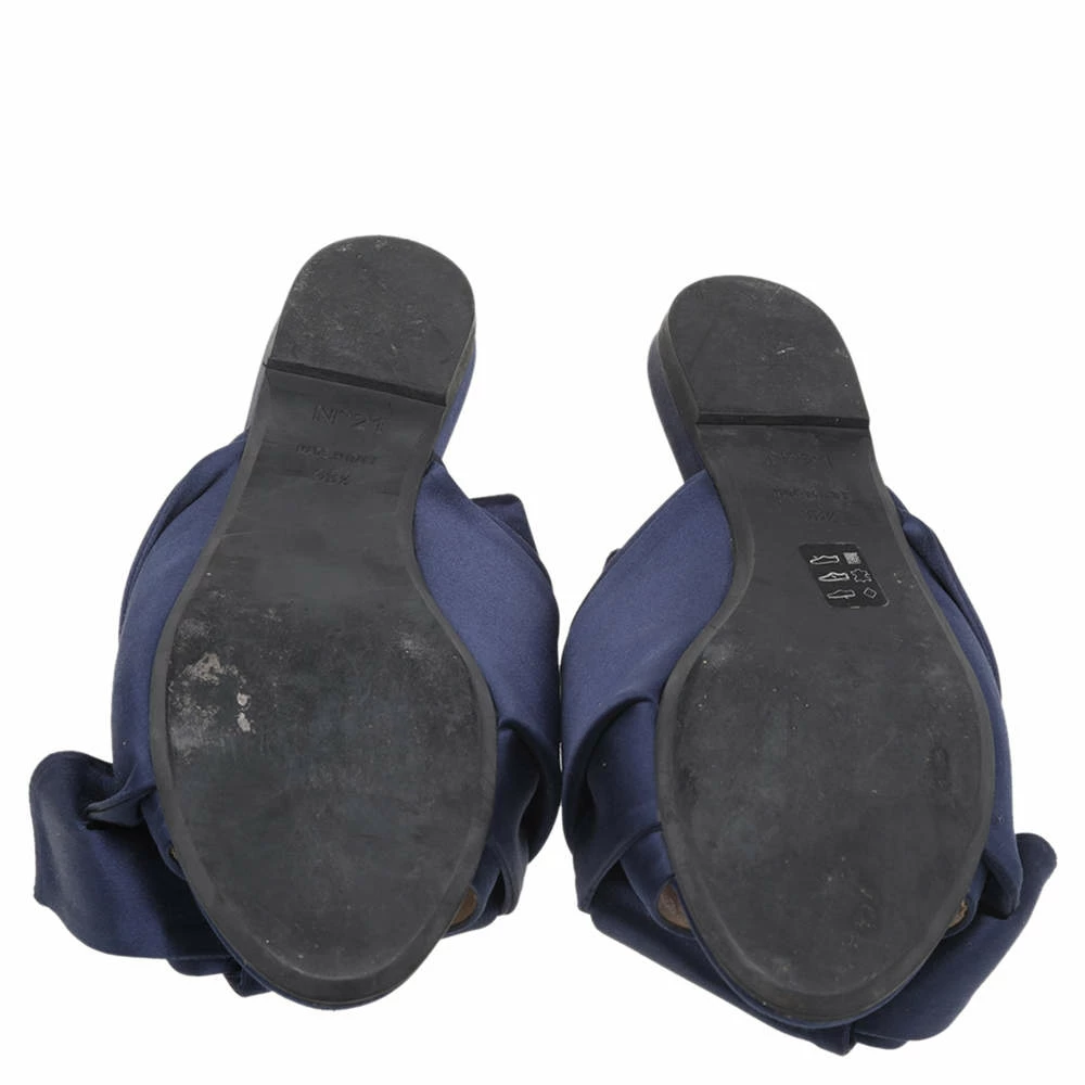 N21 Blue Satin Knot Flat Slides Size 38.5 Women Flats N21 Blue Satin Knot Flat Slides Size 38.5 Women Flats -N21shop luxury women n21 used shoes p525787 001