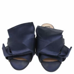 N21 Blue Satin Knot Flat Slides Size 38.5 Women Flats 4 N21 Blue Satin Knot Flat Slides Size 38.5 Women Flats -N21shop luxury women n21 used shoes p525787 004