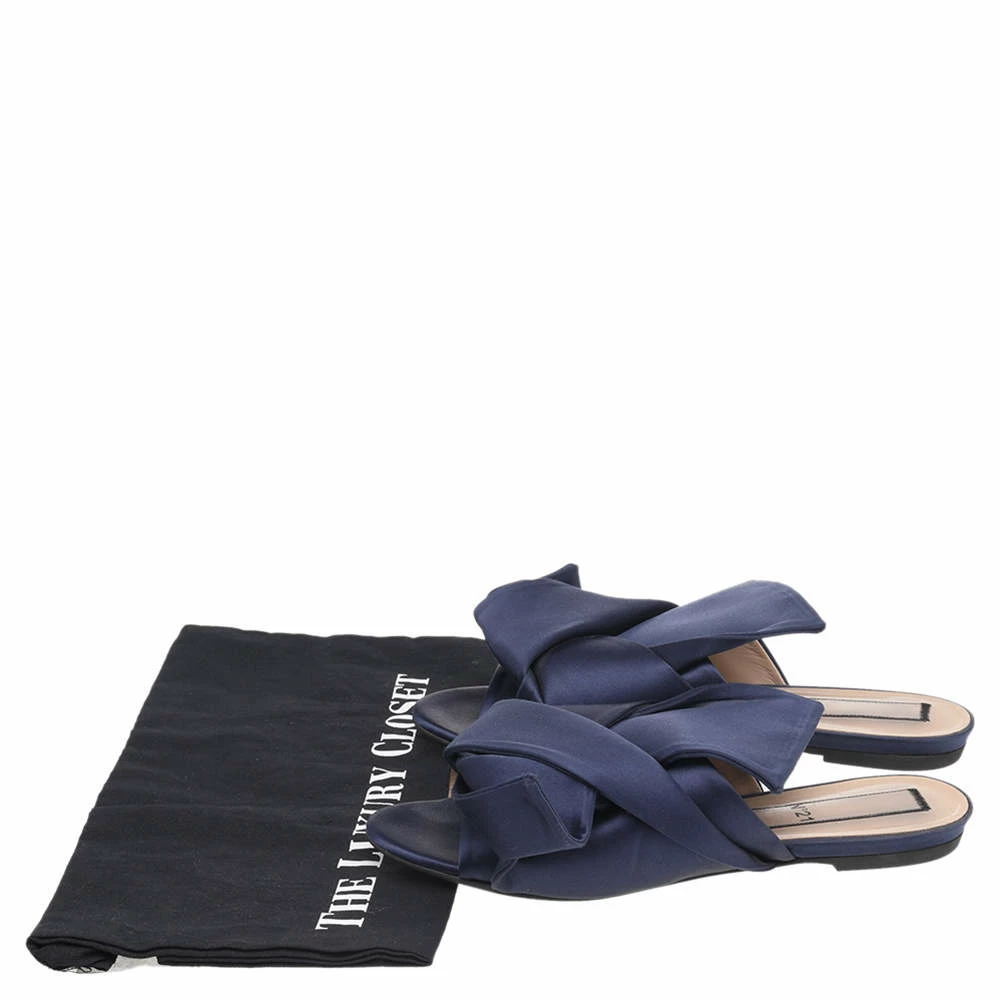 N21 Blue Satin Knot Flat Slides Size 38.5 Women Flats N21 Blue Satin Knot Flat Slides Size 38.5 Women Flats -N21shop luxury women n21 used shoes p525787 007