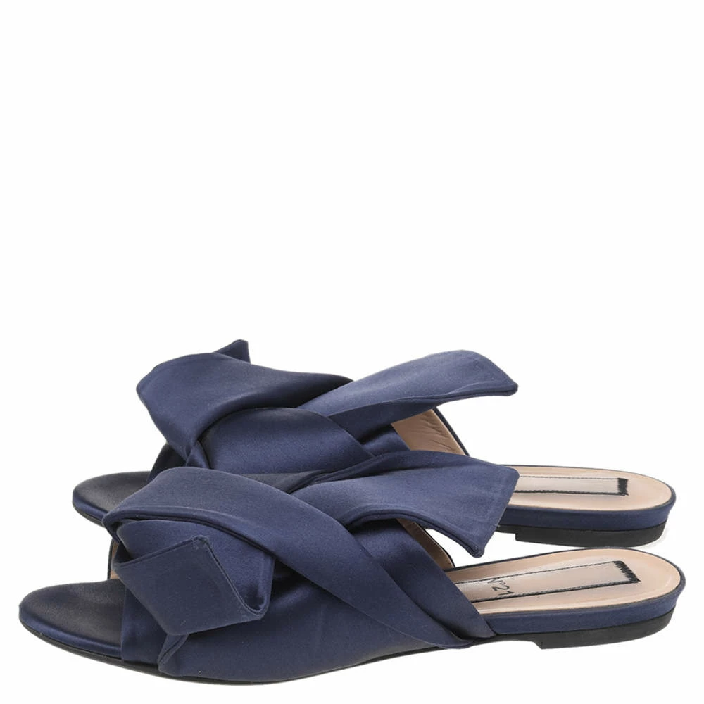N21 Blue Satin Knot Flat Slides Size 38.5 Women Flats N21 Blue Satin Knot Flat Slides Size 38.5 Women Flats -N21shop luxury women n21 used shoes p525787 008
