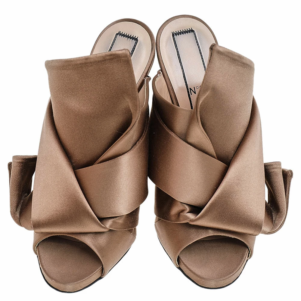 N21 Nº21 Brown Satin Raso Knot Mules Size 38.5 Women Sandals N21 Nº21 Brown Satin Raso Knot Mules Size 38.5 Women Sandals -N21shop luxury women n21 used shoes p525907 006