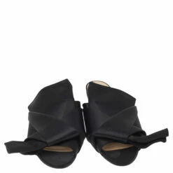 N21 Black Satin Knot Flat Sandals Size 39 Women 4 N21 Black Satin Knot Flat Sandals Size 39 Women -N21shop luxury women n21 used shoes p526133 005