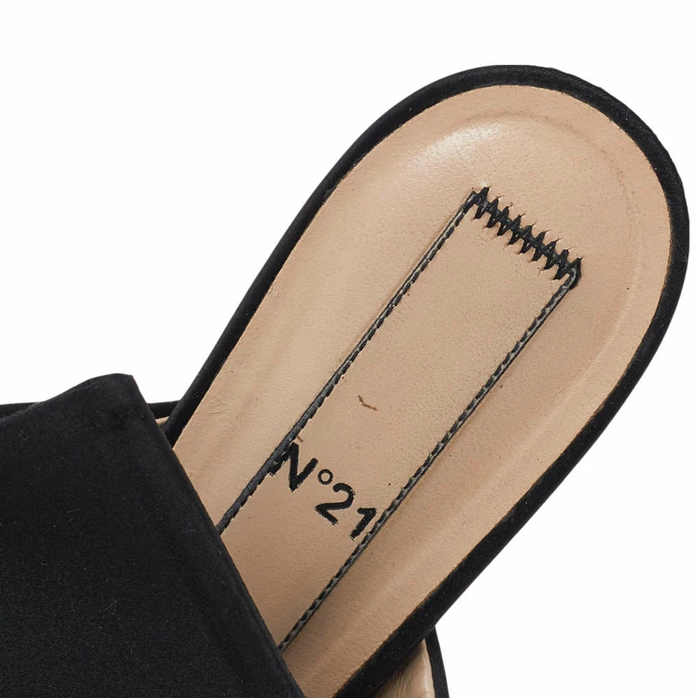 N21 Black Satin Knot Flat Sandals Size 39 Women N21 Black Satin Knot Flat Sandals Size 39 Women -N21shop luxury women n21 used shoes p526133 006