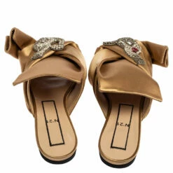 N21 Nº21 Beige Satin Raso Knot Flat Slides Size 40 Women Sandals 6 N21 Nº21 Beige Satin Raso Knot Flat Slides Size 40 Women Sandals -N21shop luxury women n21 used shoes p532989 003