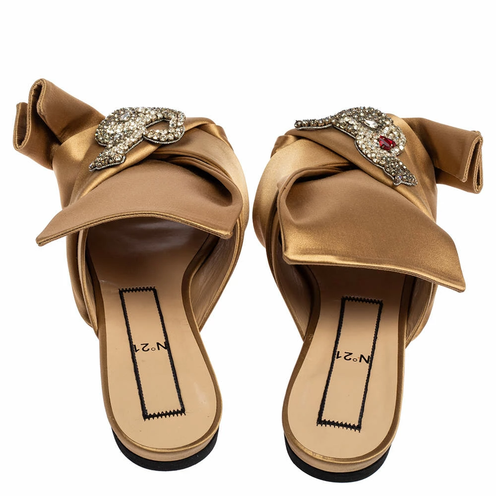 N21 Nº21 Beige Satin Raso Knot Flat Slides Size 40 Women Sandals N21 Nº21 Beige Satin Raso Knot Flat Slides Size 40 Women Sandals -N21shop luxury women n21 used shoes p532989 003