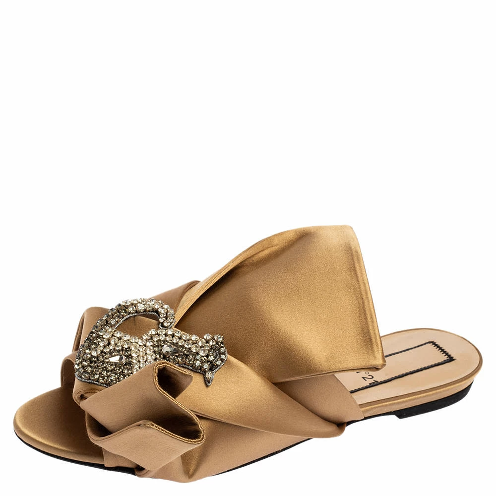 N21 Nº21 Beige Satin Raso Knot Flat Slides Size 40 Women Sandals N21 Nº21 Beige Satin Raso Knot Flat Slides Size 40 Women Sandals -N21shop luxury women n21 used shoes p532989 004