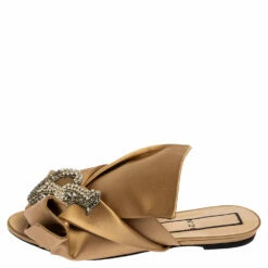 N21 Nº21 Beige Satin Raso Knot Flat Slides Size 40 Women Sandals 3 N21 Nº21 Beige Satin Raso Knot Flat Slides Size 40 Women Sandals -N21shop luxury women n21 used shoes p532989 005