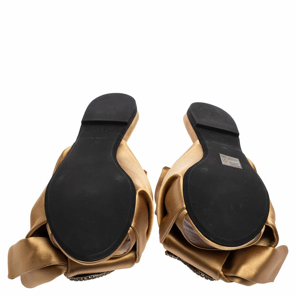 N21 Nº21 Beige Satin Raso Knot Flat Slides Size 40 Women Sandals N21 Nº21 Beige Satin Raso Knot Flat Slides Size 40 Women Sandals -N21shop luxury women n21 used shoes p532989 007