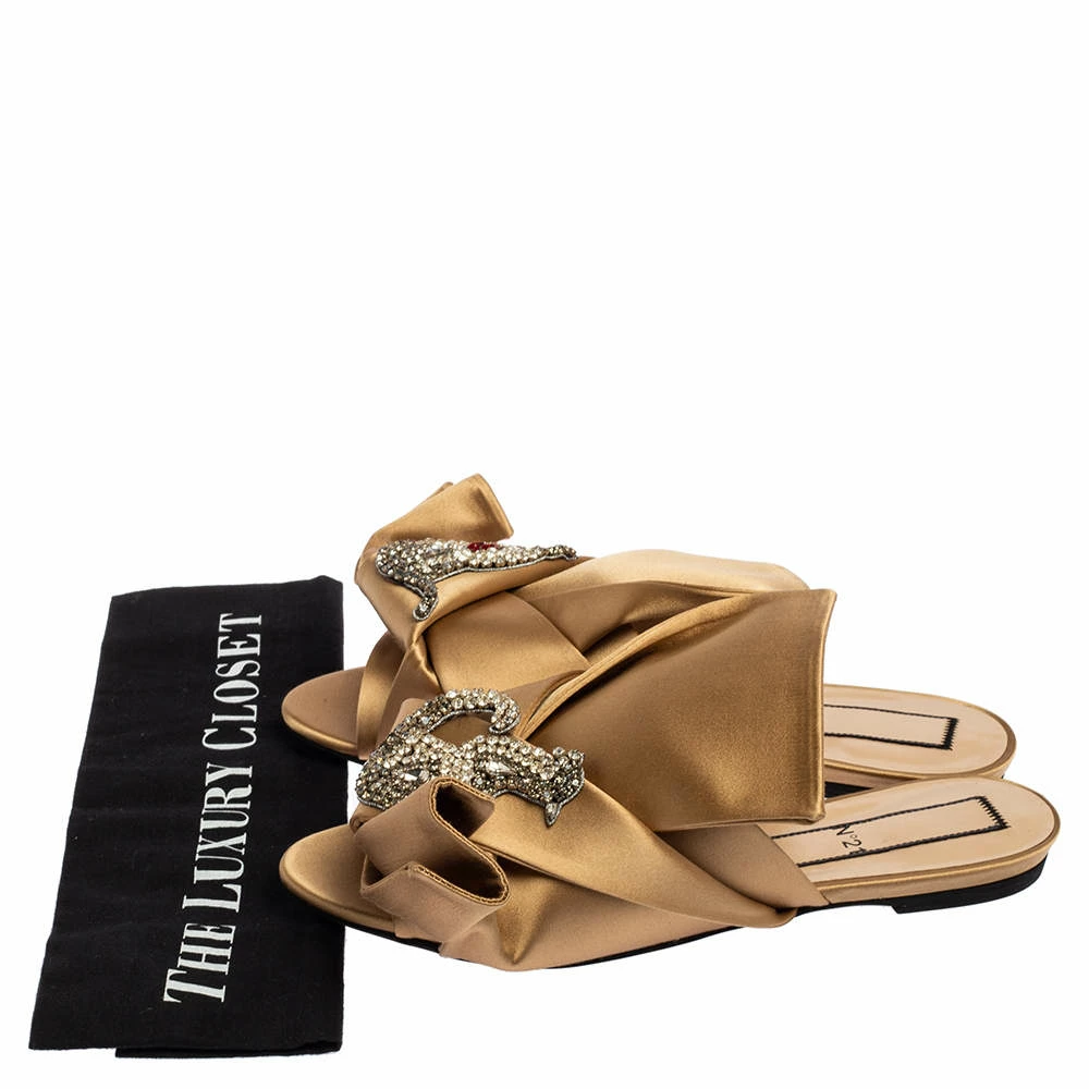 N21 Nº21 Beige Satin Raso Knot Flat Slides Size 40 Women Sandals N21 Nº21 Beige Satin Raso Knot Flat Slides Size 40 Women Sandals -N21shop luxury women n21 used shoes p532989 009