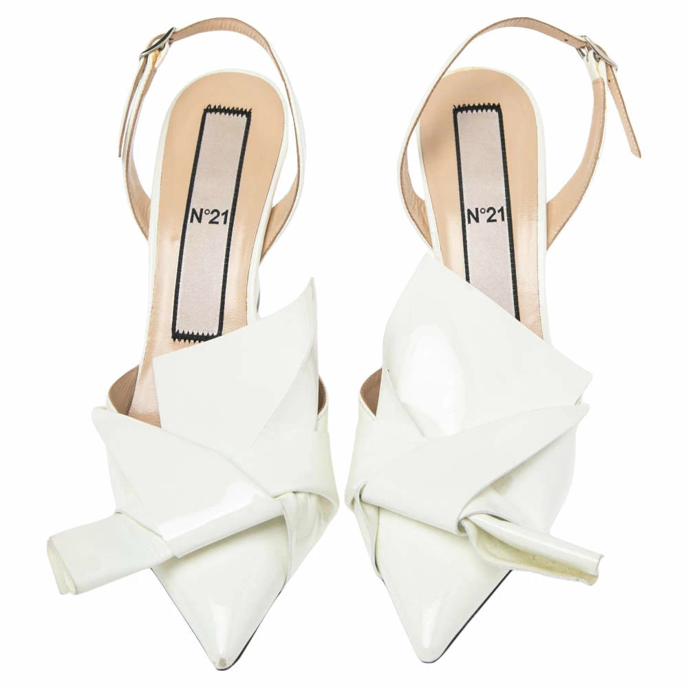 N21 Cream Patent Leather Knotted Toe Slingback Sandals Size 38 Women N21 Cream Patent Leather Knotted Toe Slingback Sandals Size 38 Women -N21shop luxury women n21 used shoes p534211 008