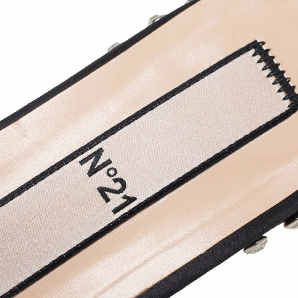 N21 Nº21 Black Satin Crystal Embellished Knotted Flat Slides Size 38 Women Flats N21 Nº21 Black Satin Crystal Embellished Knotted Flat Slides Size 38 Women Flats -N21shop luxury women n21 used shoes p541365 005