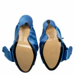 N21 Blue Satin Ronny Mule Sandals Size 36 Women 7 N21 Blue Satin Ronny Mule Sandals Size 36 Women -N21shop luxury women n21 used shoes p542429 001
