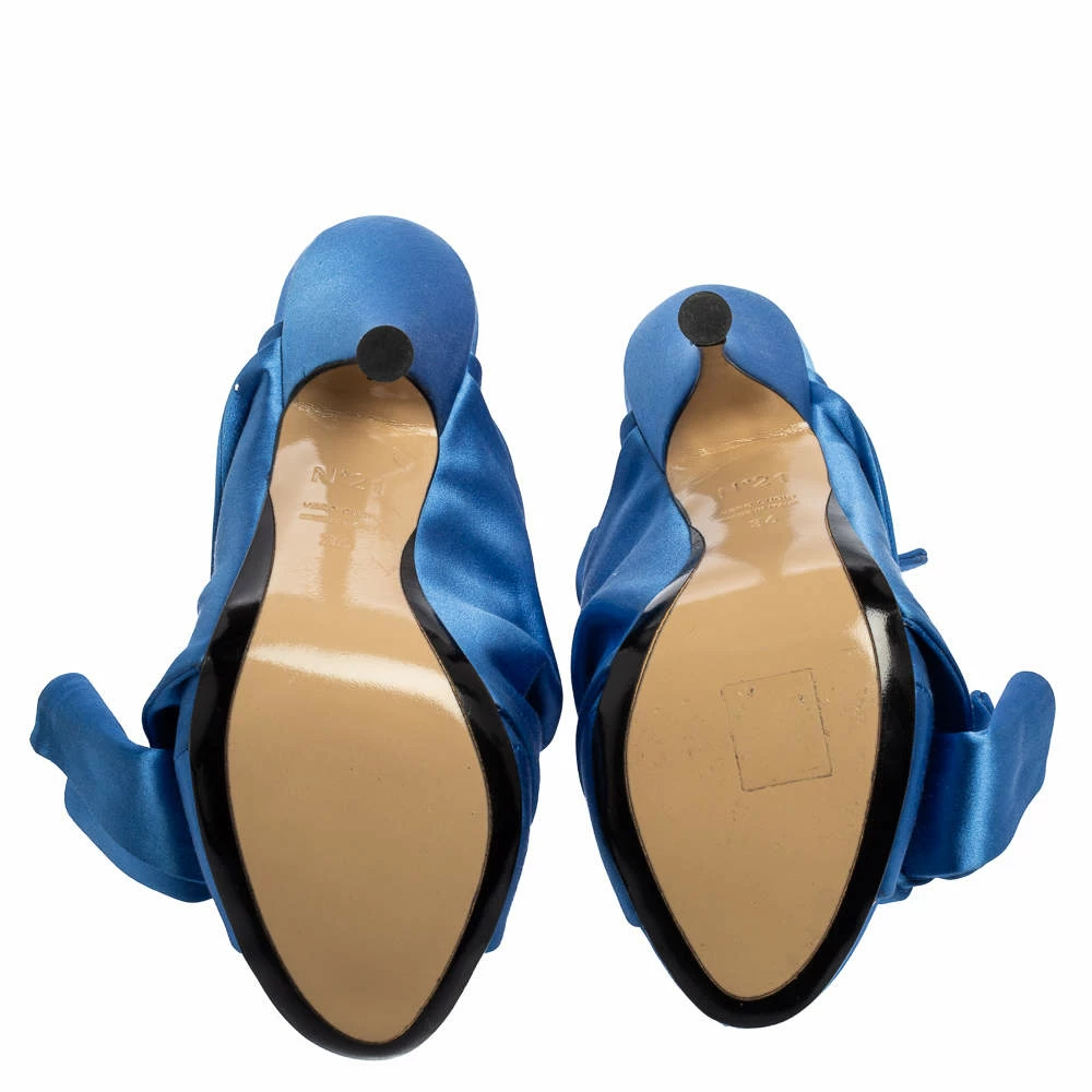 N21 Blue Satin Ronny Mule Sandals Size 36 Women N21 Blue Satin Ronny Mule Sandals Size 36 Women -N21shop luxury women n21 used shoes p542429 001