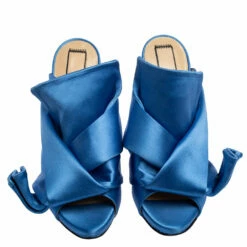 N21 Blue Satin Ronny Mule Sandals Size 36 Women 4 N21 Blue Satin Ronny Mule Sandals Size 36 Women -N21shop luxury women n21 used shoes p542429 007