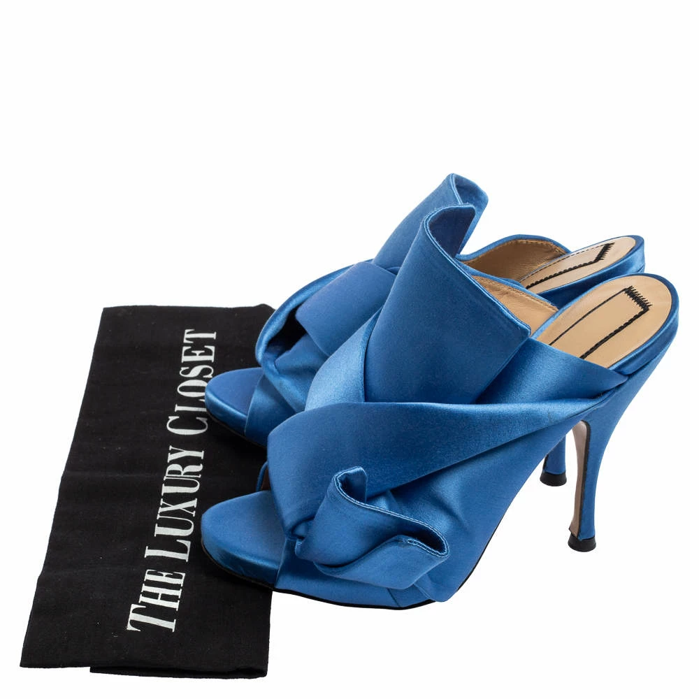 N21 Blue Satin Ronny Mule Sandals Size 36 Women N21 Blue Satin Ronny Mule Sandals Size 36 Women -N21shop luxury women n21 used shoes p542429 008