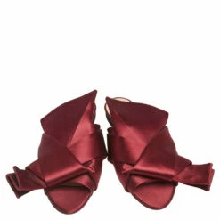N21 Nº21 Burgundy Satin Knot Flat Mules Size 37.5 Women Sandals 4 N21 Nº21 Burgundy Satin Knot Flat Mules Size 37.5 Women Sandals -N21shop luxury women n21 used shoes p543015 001