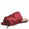 N21 Nº21 Burgundy Satin Knot Flat Mules Size 37.5 Women Sandals -N21shop luxury women n21 used shoes p543015 004