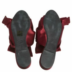 N21 Nº21 Burgundy Satin Knot Flat Mules Size 37.5 Women Sandals 7 N21 Nº21 Burgundy Satin Knot Flat Mules Size 37.5 Women Sandals -N21shop luxury women n21 used shoes p543015 006