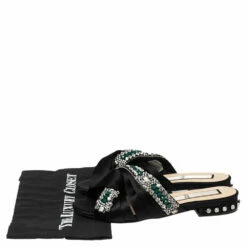 N21 Nº21 Black Satin Crystal Embellished Knotted Flat Slides Size 37.5 Women Sandals 9 N21 Nº21 Black Satin Crystal Embellished Knotted Flat Slides Size 37.5 Women Sandals -N21shop luxury women n21 used shoes p543138 002