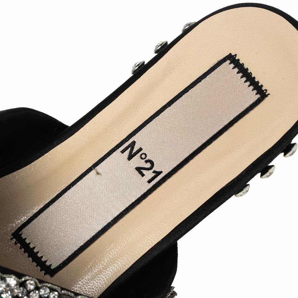 N21 Nº21 Black Satin Crystal Embellished Knotted Flat Slides Size 37.5 Women Sandals N21 Nº21 Black Satin Crystal Embellished Knotted Flat Slides Size 37.5 Women Sandals -N21shop luxury women n21 used shoes p543138 006