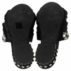 N21 Nº21 Black Satin Crystal Embellished Knotted Flat Slides Size 37.5 Women Sandals 7 N21 Nº21 Black Satin Crystal Embellished Knotted Flat Slides Size 37.5 Women Sandals -N21shop luxury women n21 used shoes p543138 009