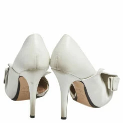 N21 Nº21 White Leather Knot Pointed Toe Pumps Size 37 Women -N21shop luxury women n21 used shoes p551441 001