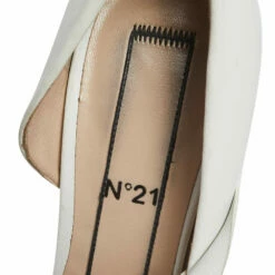 N21 Nº21 White Leather Knot Pointed Toe Pumps Size 37 Women -N21shop luxury women n21 used shoes p551441 004